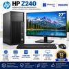 Pc Workstation Ricondizionata Completa HP Z240 PC Computer Tower i7-6700 + Monitor 27