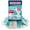 Leifheit Testina Ricambio Power Mop 3in1, Mop in Microfibra | Per piastrelle e pavimenti in pietra, frange Power Scrub e Power Pick-Up, lavabile a 60 °C, avvitamento sicuro