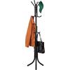Mind Reader COATRACK11 Appendiabiti in metallo in piedi per cappello, 11 ganci per giacca, borsa, sciarpa, supporto per albero ombrello, nero