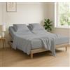 Cottingon, Lenzuola per letto king size, 100% cotone egiziano, 400 fili, con parte superiore flessibile, per letto matrimoniale da 40,6 cm di profondità, per letto king size 86,4 cm, grigio chiaro
