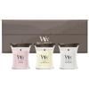 WoodWick Set di candele profumate, mini candele profumate floreali a clessidra con stoppini crepitanti, confezione regalo, 3 pezzi