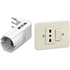 BTicino S3616DE Adattatore salvaspazio Corner-2 prese bipasso 10/16A e 1 presa tedesca tipo P30-spina colore Bianco, 16A + 1216N Serie Domino Deviatore, Presa Bipasso, 6 A, 3500 W, Avorio