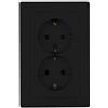 Kopp Paris 941150080 - Presa con contatto di protezione, 2 prese, senza protezione da contatto, dispositivo completo per il montaggio in una scatola interruttore 1 x Ø 60 mm, 16 A, 250 V ~, IP20,