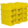 Akro-Mils 30224 AkroBins Plastic Storage Bins, Space-Saving Stackable Bins for Garage, Pantry, Craft Organization, 27,6 cm x 10,5 cm x 10,2 cm, Yellow, 12-Pack