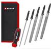 Einhell Accessories Einhell Set di 6 lime con impugnatura intercambiabile, 200 mm | Lime per metallo con taglio incrociato e semplice | raspe per legno con dentatura grossa | borsa con cerniera inclusa