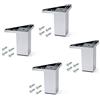 Emuca 2039625 Piede con Viti di Fissaggio per Mobile, Verniciato Alluminio, H 80mm, Set di 4 Pezzi
