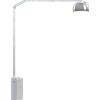 TopLight SLOPE PIANTANA 1188- 1 LUCE ATTACCO E27 TUBO DOPPIA CURVA BASE PARALLELEPIPEDO BIANCO DIFFUSORE METALLICO