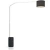 TopLight SLOPE PIANTANA 1188- 1 LUCE ATTACCO E27 TUBO DOPPIA CURVA BASE PARALLELEPIPEDO NERO DIFFUSORE CILINDRICO NERO