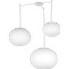 TopLight SOFT SOSPENSIONE BIANCO SPOSTABILE 3 LUCI ATTACCO E27 IN METALLO E VETRO SOFFIATO OPACO