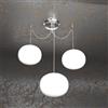 TopLight SOFT SOSPENSIONE CROMO D18 CM 3 LUCI ATTACCO E27 IN METALLO E VETRO SOFFIATO OPACO