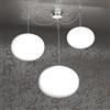TopLight SOFT SOSPENSIONE CROMO D28+35+45 3 LUCI ATTACCO E27 IN METALLO E VETRO SOFFIATO OPACO