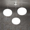 TopLight SOFT SOSPENSIONE CROMO D35 CM 3 LUCI ATTACCO E27 IN METALLO E VETRO SOFFIATO OPACO