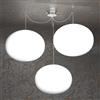 TopLight SOFT SOSPENSIONE CROMO D45 CM 3 LUCI ATTACCO E27 IN METALLO E VETRO SOFFIATO OPACO