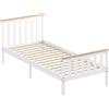 HOMCOM Letto Singolo in Legno, 210x98x82 cm, Legno Naturale e Bianco | Aosom Italy