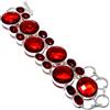 "Fatto a mano" Bracciale in argento sterling 925 fatto a mano con pietre preziose granate 7-8"