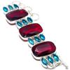 "Fatto a mano" Bracciale in argento sterling 925 fatto a mano granato rosso, pietra preziosa...
