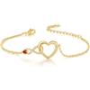 vissen Cuore Bracciale da donna, placcato oro, argento, acciaio inossidabile, gioiello regalo di San Valentino