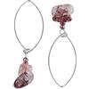 Nupuyai - Orecchini pendenti da donna con trucioli di pietra grezza e Fede, colore: rosso, cod. EUKL001604