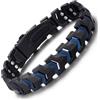 RainSo Bracciale magnetico da uomo, in acciaio inox, opaco, design a freccia, regolabile, resistente, per arrampicata all'aperto (24 cm)