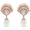 Swarovski Idyllia - Orecchini pendenti placcati in oro rosa, colore: Bianco, 2.9 cm x 1.7 cm, Cristallo Zirconia cubica, Zirconia cubica