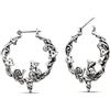 PUNKYOUTH Orecchini a cerchio ispirati alla natura Fairycore gotico estetico gioielli 18 G 1 mm botanico scolpito ramo dichiarazione cerchi fantasia floreale pendenti goccia accessori alternativi da