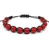 Le pietre di Laura Bracciale con Pietre Naturali, Bracciale Shamballa Unisex regolabile, fatto a mano (Giada Rubino)