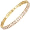 RIZILIA Bracciale Tennis Donna Minimalista o di Tendenza - CZ Zirconi Taglio Rotondo/Marquise/Princess Multicolore, Placcato Oro 14K, 16,5cm + Estensore 1,5/2,5cm (Fino a 18-19cm), Confezione Regalo