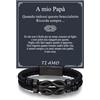 Bandmax Bracciale Uomo in Pelle con Nodo dell'Infinito Ideale Regalo | Regalo Uomo Compleanno Anniversario Laurea Natale per Marito Padre Figlio Amico, Braccialetto 19/21/23cm Confezione Regalo