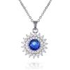 namana Collana Donna Doppio Halo con Cristalli e Zirconi 14 mm
