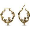 PUNKYOUTH Orecchini a cerchio ispirati alla natura Fairycore gotico estetico gioielli 18 G 1 mm botanico scolpito ramo dichiarazione cerchi fantasia floreale pendenti goccia accessori alternativi da