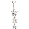 Gualiy Piercing Ombelico Pendente Acciaio Chirurgico, Piercing Ombelico Pendenti Argento Stelle Forma con Bianco Zirconia Cubica Piercing Gioielli