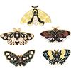Boenkush 5 perni smaltati farfalla falena zaino spilli giacche vestiti insetti ragazze spille per zaini Cool risvolto spilla Steampunk Badge piccoli perni per donne