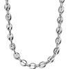 OAKKY Chicchi di caffè Collana a Catena per Uomini Donne in Acciaio Inox Corda Intrecciata Chunky Stacke Link Aragosta Clasp Fagiolo Charm