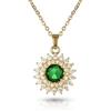 namana Collana Donna Doppio Halo con Cristalli e Zirconi 14 mm