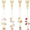 SUPERFINDINGS 4 Stili Carino E Reader Telefono Charm Adesivo Metallo Telefono Dita Maniglia Gancio Con Ciondoli Decorativi Fiori Frutta Farfalla Mobil Charm Catene per Telefono E Reader Accessori