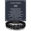 Bandmax Bracciale Uomo in Pelle con Nodo dell'Infinito Ideale Regalo | Regalo Uomo Compleanno Anniversario Laurea Natale per Marito Padre Figlio Amico, Braccialetto 19/21/23cm Confezione Regalo