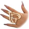 Douxsu Grande anello a forma di cuore lucido da donna, grosso anello doppio cuore alla moda esagerato irregolare estetico festa San Valentino gioielli regalo
