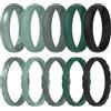 ThunderFit Anello da donna in silicone intrecciato classico, spessore 1,7 mm, anelli di fidanzamento intrecciati e anelli classici da 4 mm