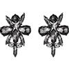 EVER FAITH Costume Statement Fiore Orecchini a lobo, Cristalli di strass Vintage Art Deco Orecchini a lobo per Donne Ragazze