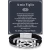 Bandmax Bracciale Uomo in Pelle con Nodo dell'Infinito Ideale Regalo | Regalo Uomo Compleanno Anniversario Laurea Natale per Marito Padre Figlio Amico, Braccialetto 19/21/23cm Confezione Regalo