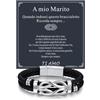 Bandmax Bracciale Uomo in Pelle con Nodo dell'Infinito Ideale Regalo | Regalo Uomo Compleanno Anniversario Laurea Natale per Marito Padre Figlio Amico, Braccialetto 19/21/23cm Confezione Regalo