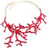 Liumarvexia Collana in corallo esagerato da donna, collana girocollo con ciondolo irregolare corallo rosso bohémien collana delicata vacanza punk gioielli alla moda