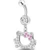 NovaNavel Piercing ombelico hello kitty in argento
