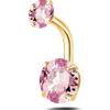 NovaNavel Piercing ombelico basic con cristalli rosa in oro