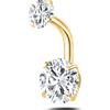NovaNavel Piercing ombelico basic con cristalli bianco in oro
