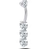 NovaNavel Piercing ombelico triplo cuore in argento
