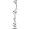 NovaNavel Piercing ombelico triplo diamante in argento