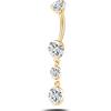 NovaNavel Piercing ombelico triplo diamante in oro