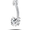 NovaNavel Piercing ombelico cuore splendente bianco in argento