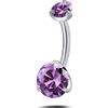 NovaNavel Piercing ombelico luce infinita viola in argento